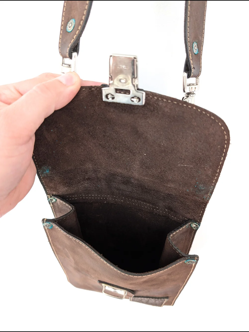 Vintage Rugby North America Leather Crossbody – Heritage Minimalist Satchel - Picture 9 of 10